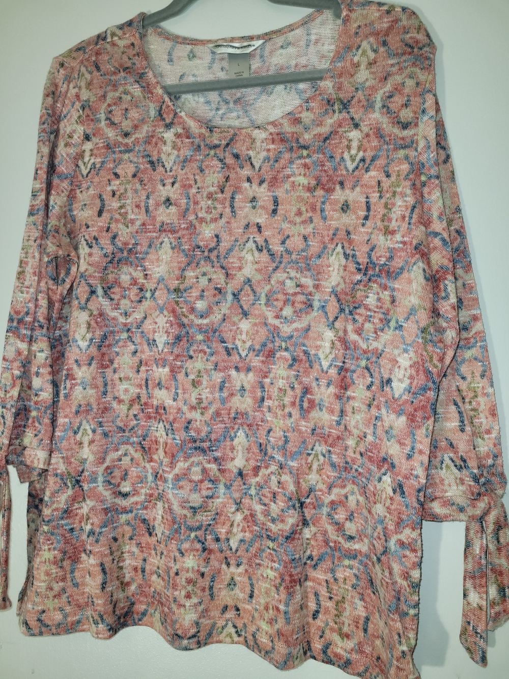 Christopher & Banks Pink Multi-Print Scoop Neck Tunic